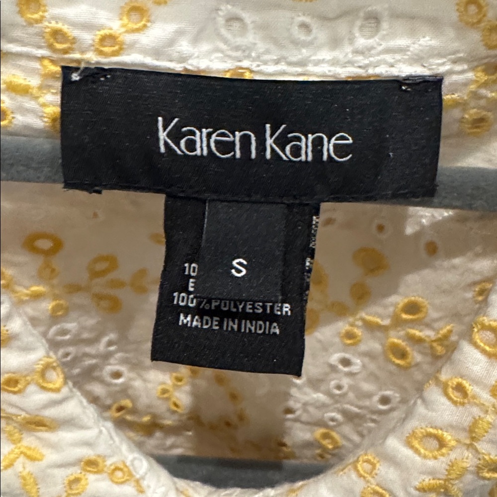 Karen Kane Ivory and Gold Button-Down Blouse - Picture 3 of 7